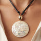 Mosaic Shell Disc Necklace