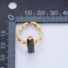18K Filled Black CZ Solitaire Ring
