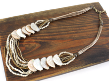 Half-Moon Shell Beaded String Necklace