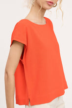 Cap Sleeve Linen Top in Tangerine (REG)