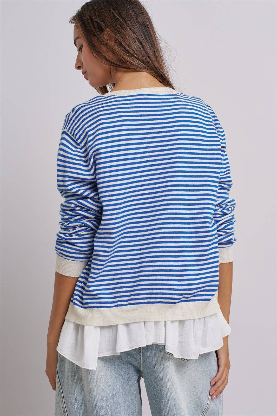 Blue Breton Striped Cardigan (REG)