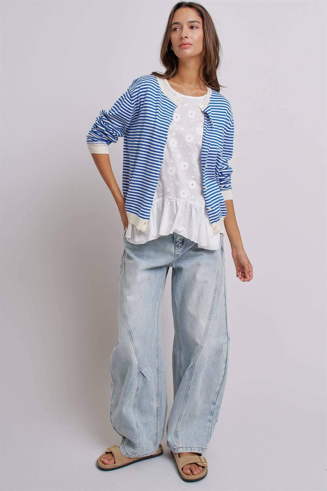 Blue Breton Striped Cardigan (REG)