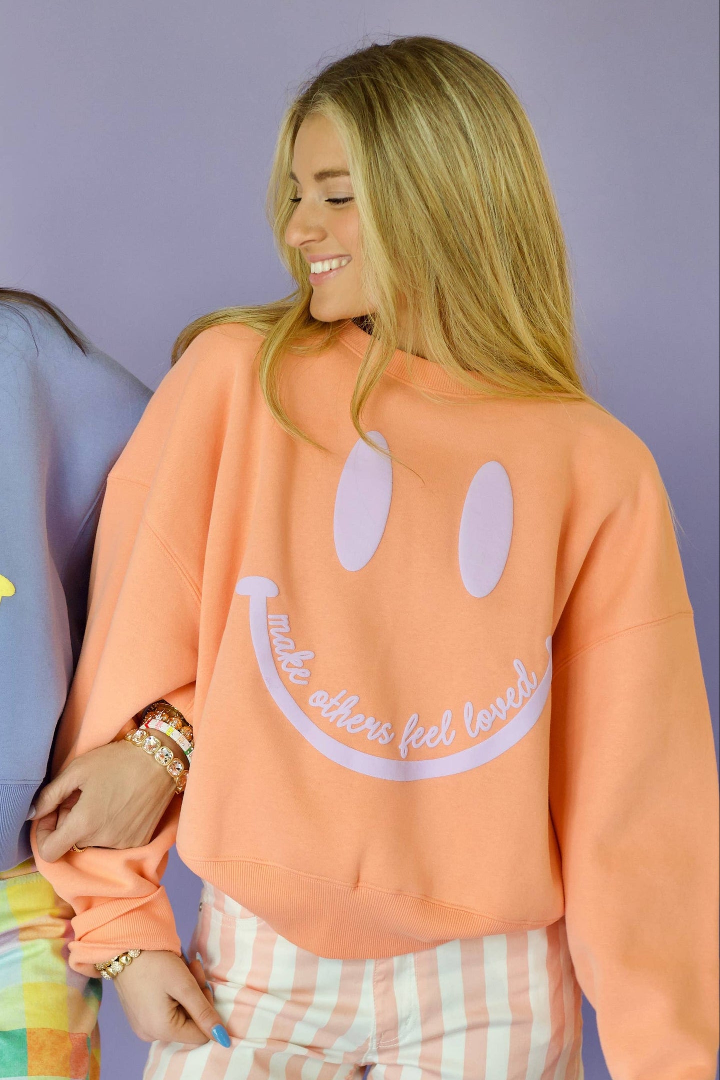 Spread the Love Smiley Crop Sweatshirt (REG)