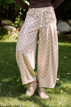 Taupe Polka Dot Barrel Leg Pants (REG)