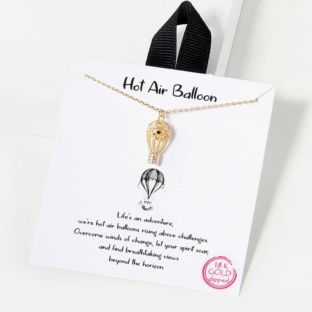 18K Gold Dipped Hot Air Balloon Necklace