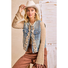 Washed Ruffle Denim Vest (REG)
