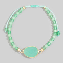 Oval Stone Beaded Cord Bracelet