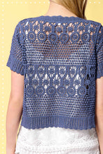 Scallop Summer Cardigan in Indigo (REG)