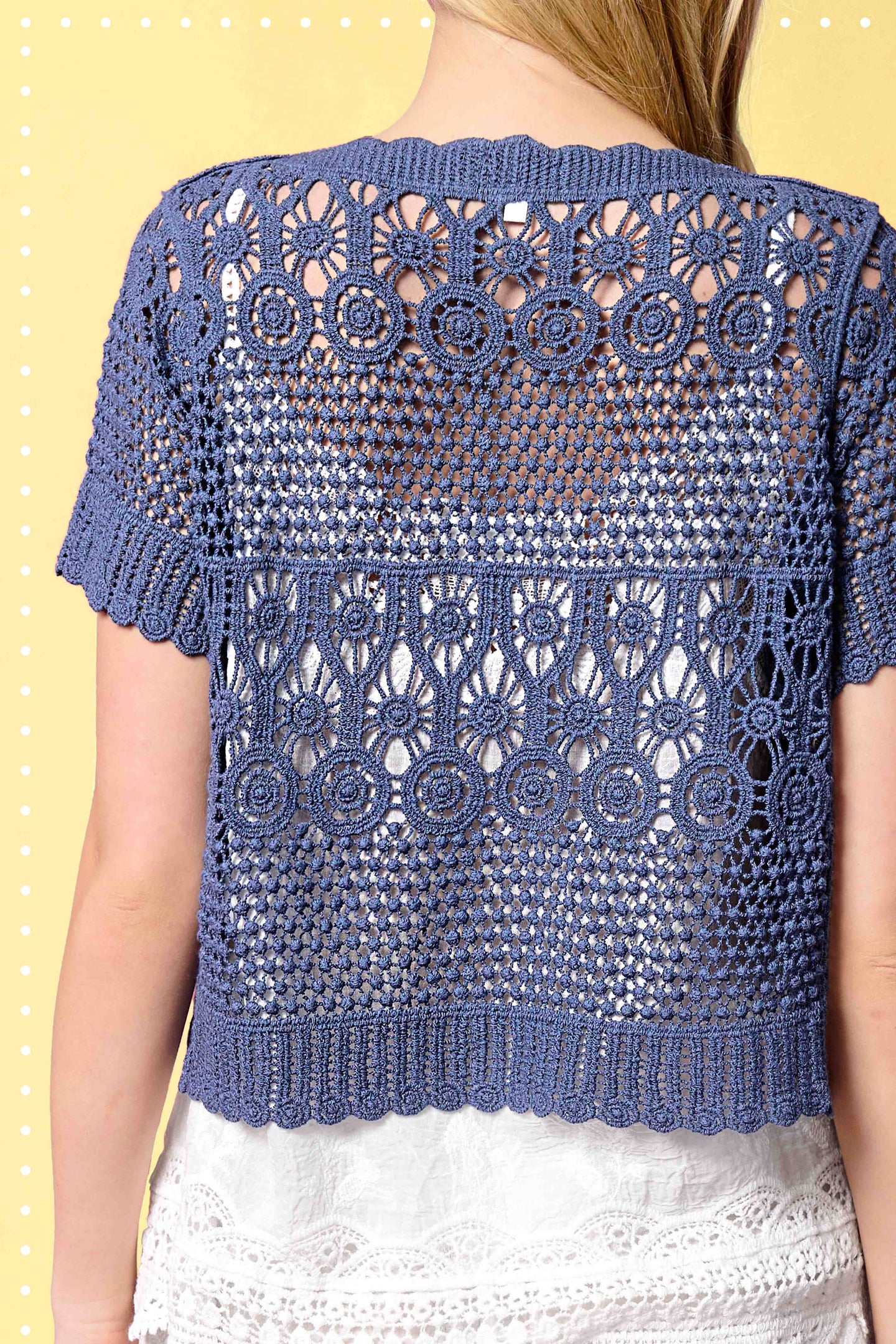 Scallop Summer Cardigan in Indigo (REG)
