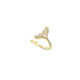 18K Open CZ Dolphin Tail Ring