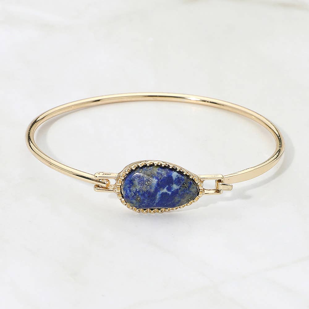 Oval Stone Bangle Bracelet
