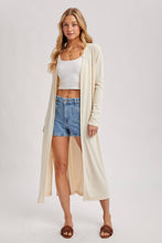 Ribbed Knit Maxi Cardigan in Vanilla (REG)