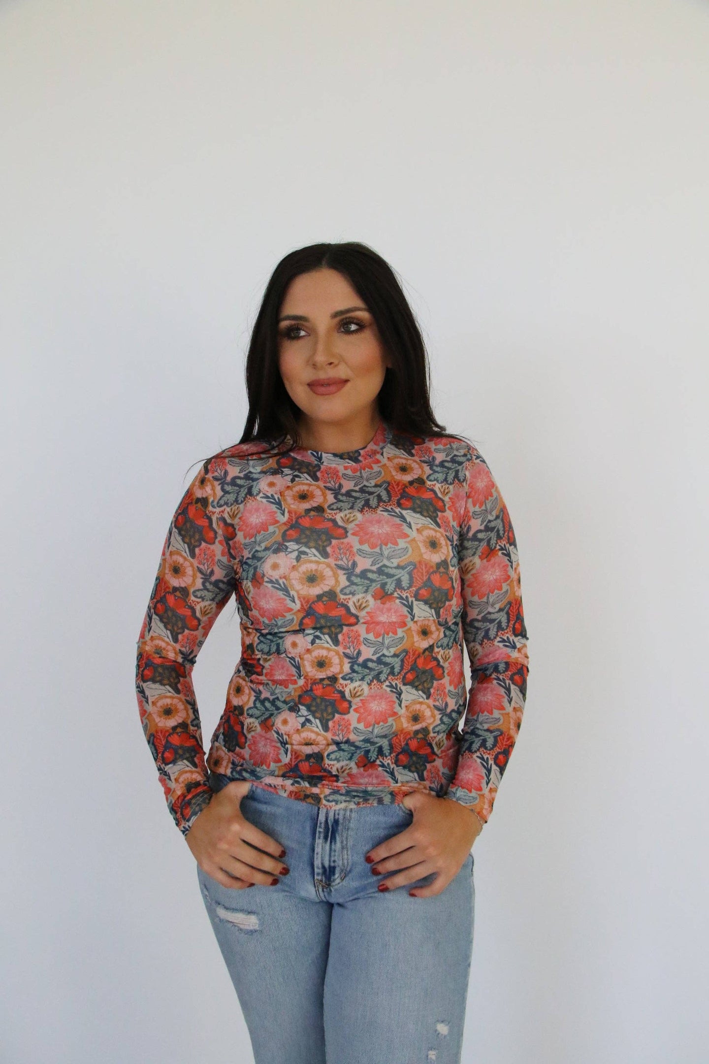 Vintage Poppy Mesh Top (REG)