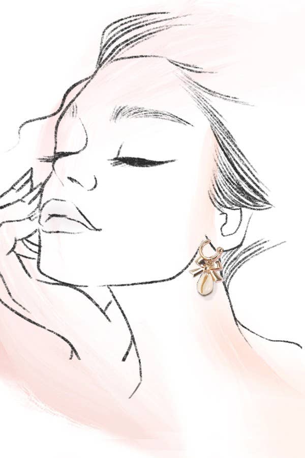 Bow Ribbon Puka Hoop Earrings