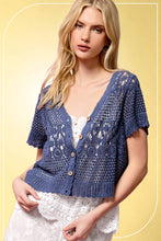Scallop Summer Cardigan in Indigo (REG)