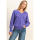 Relaxed V-Neck Sweater in Iris Purple (REG)