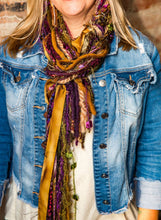 Purple and Gold Fall Scarf