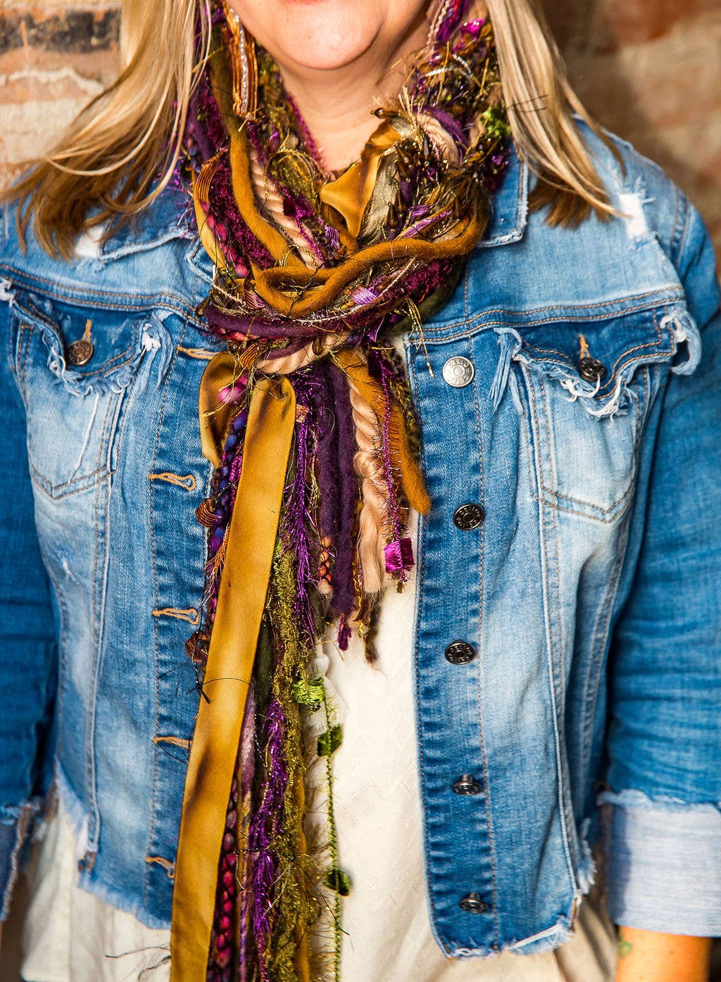 Purple and Gold Fall Scarf