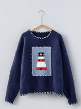 Whipstitch Lighthouse Sweater in Navy (REG)