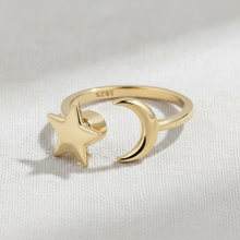 Gold Star and Moon Ring