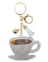 Coffee Cup Sparkle Keychain