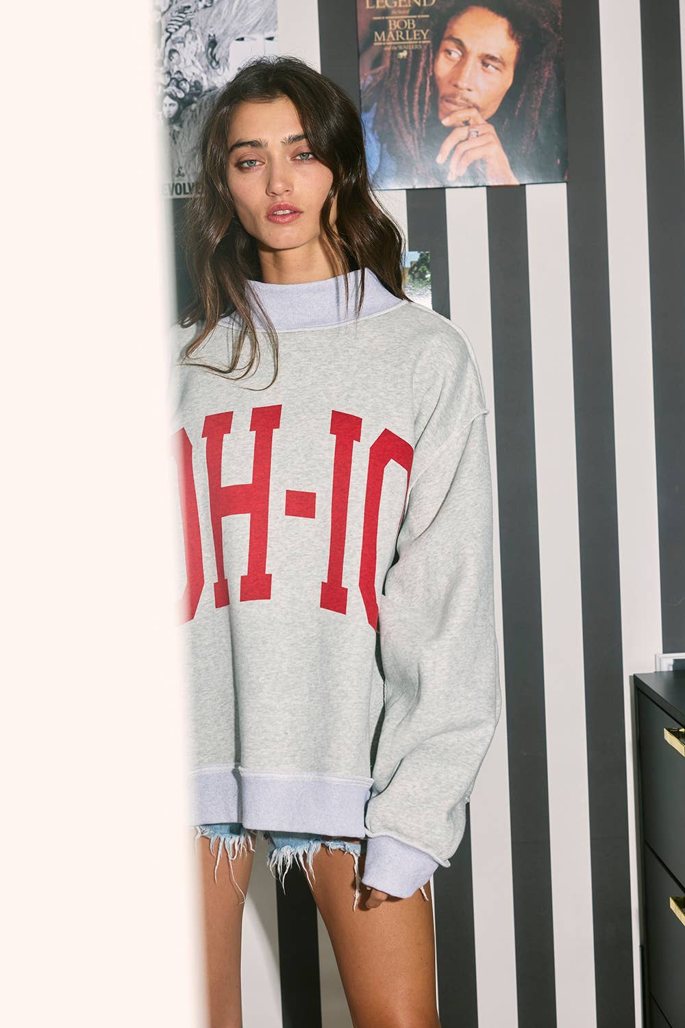 OH-IO Reversible Mockneck Sweatshirt (REG/PLUS)