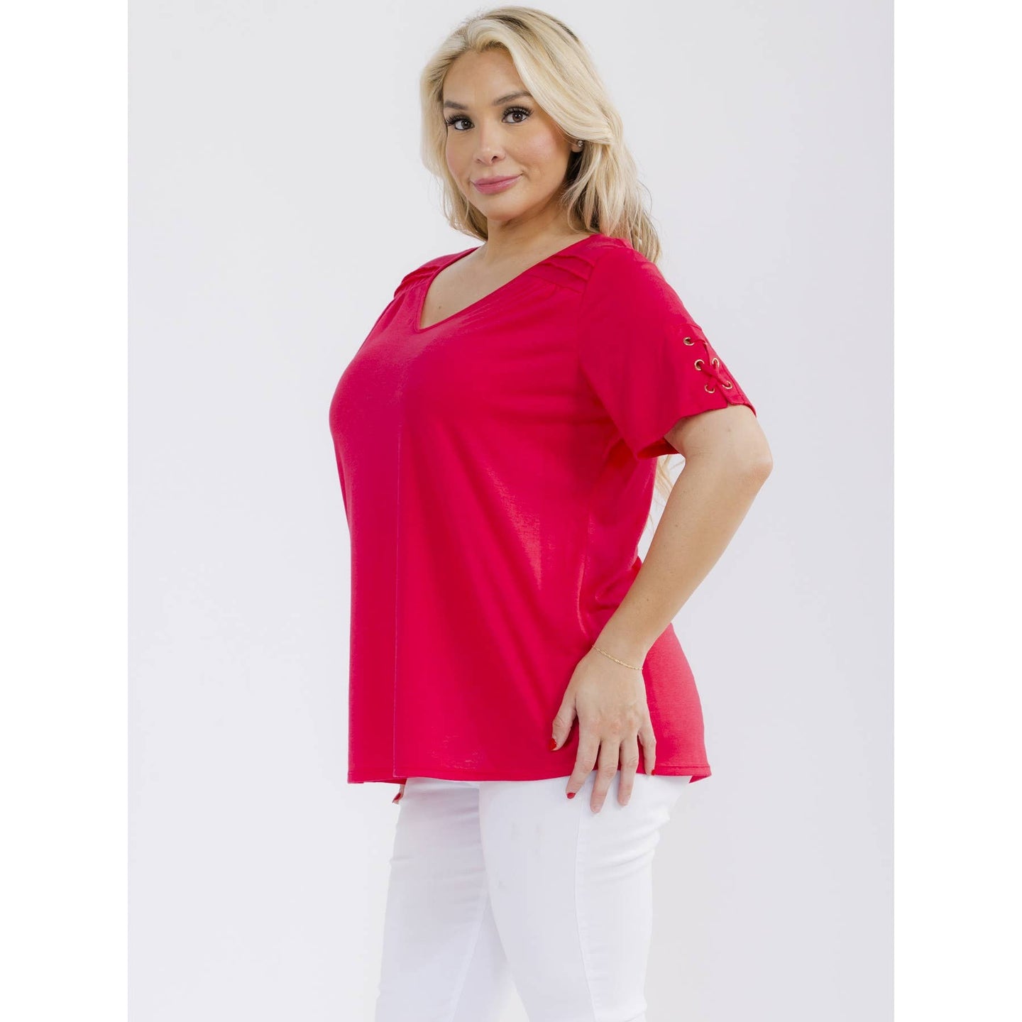 Red Azalea Grommet Top (PLUS)