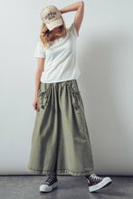 Drawstring Pocket Culotte Pants in Olive (REG)