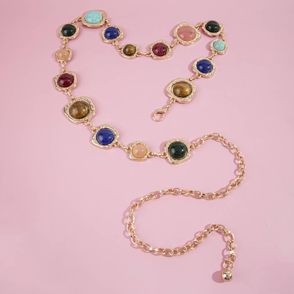 Gemstone Cabochon Chain Belt