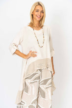 Layered Linen Hi Lo Tunic in Beige (REG)