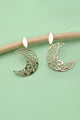 Filigree Cutout Moon Earrings