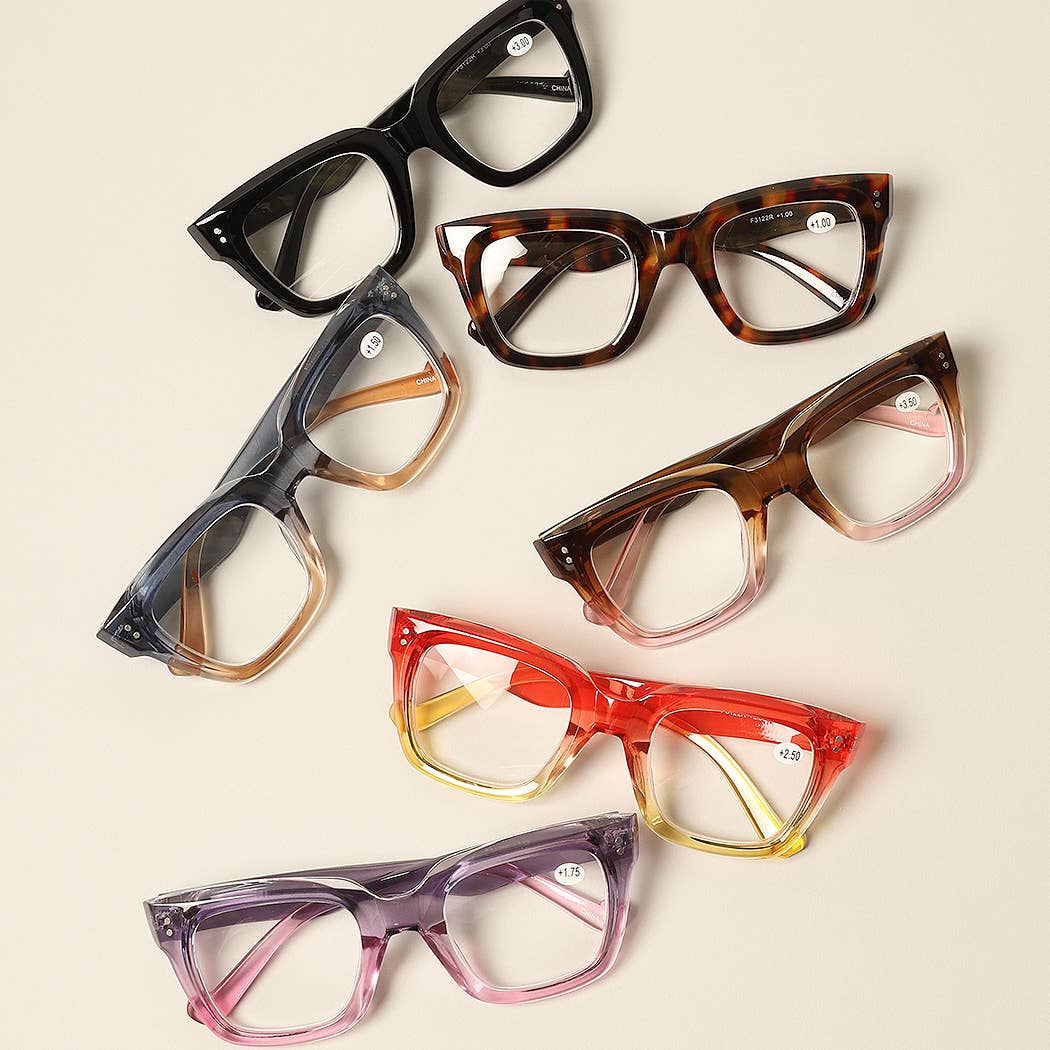 Bold Oversized Square Reading Glasses