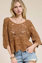Mocha Floral Crochet Top (REG)