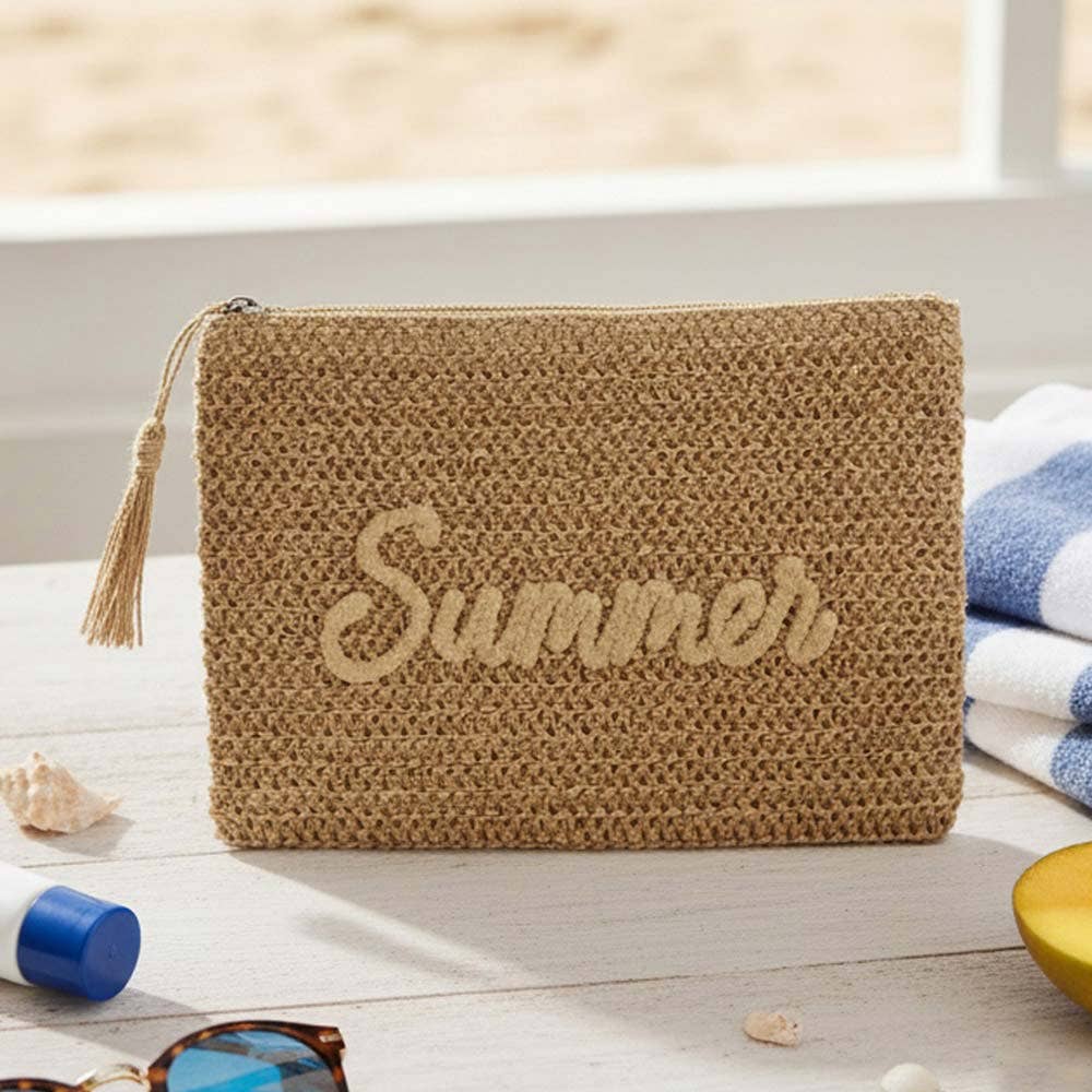 Summer Straw Pouch Bag