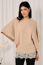Ecru Lace Trim Dolman Sweater (REG)