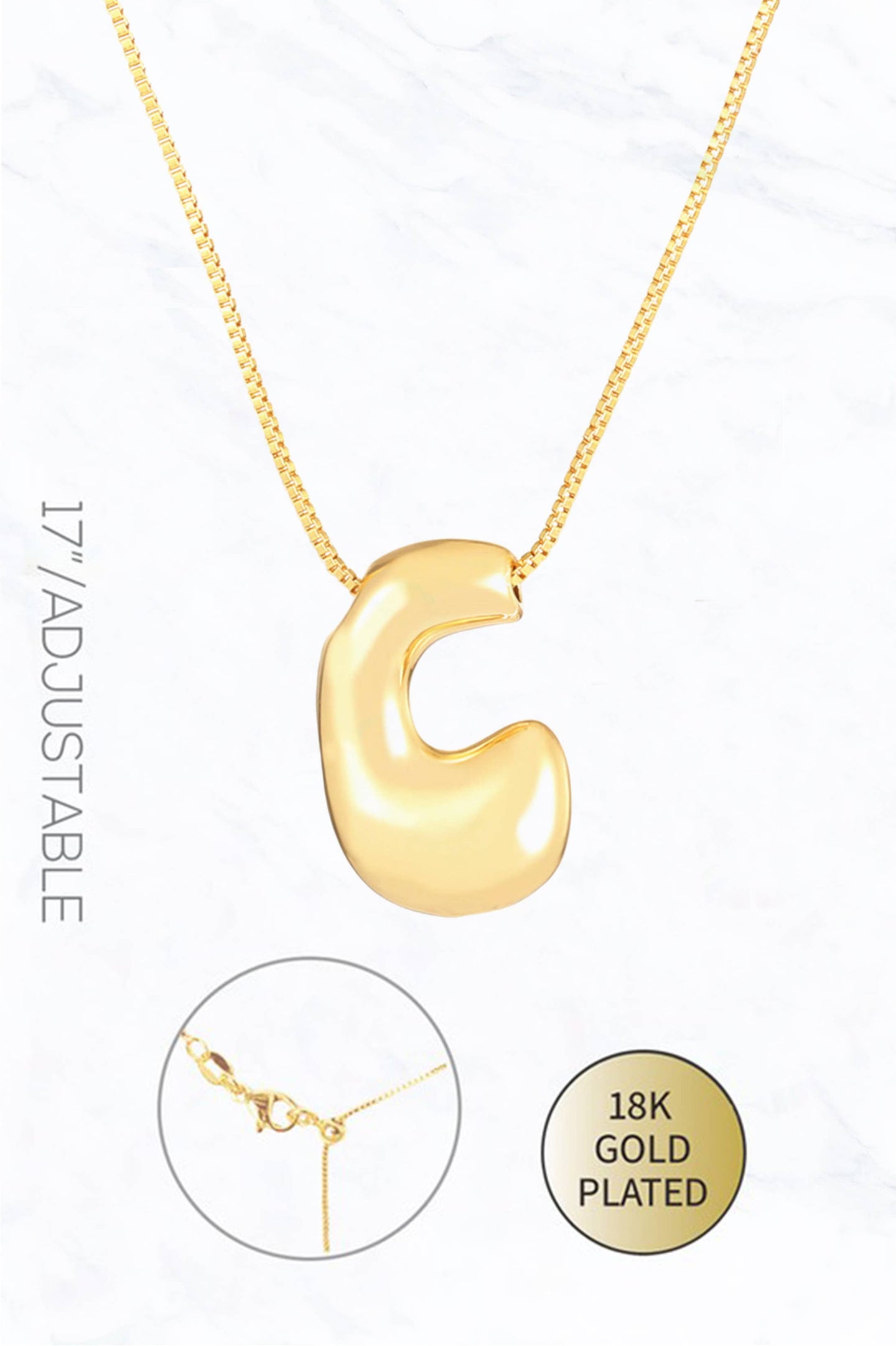 Funky Bubble Initial Necklace