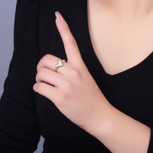 24K Filled White Heart Wrap Ring