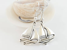 Silver Sailboat Earrings