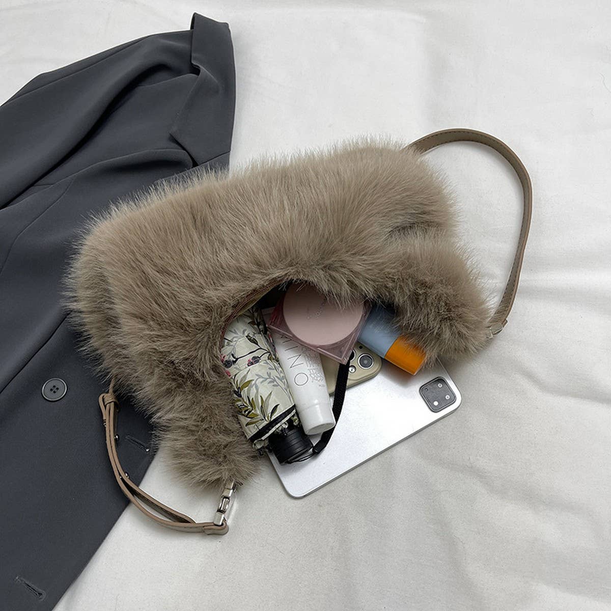 Faux Fur Plush Purse