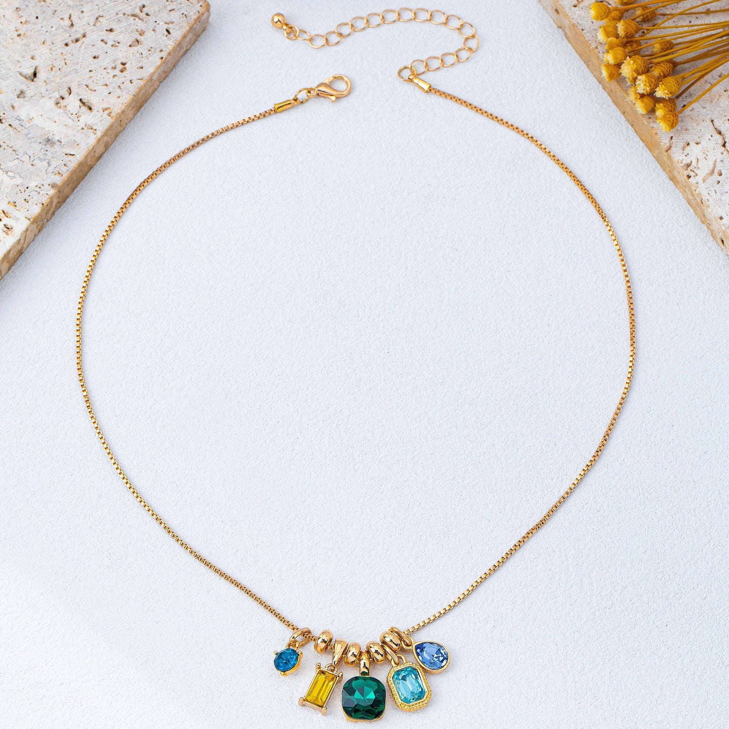 Crystal Cluster Charm Necklace