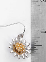 Two Tone Sunflower Drop Earrings