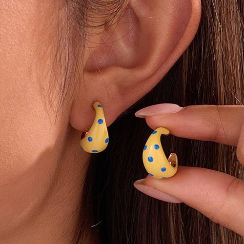 Butter Yellow Polka Dot Earrings