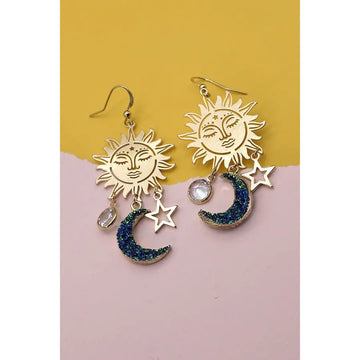 Solar Luna Drop Earrings