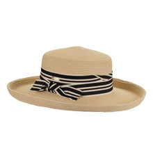 Black n' Beige Banded Boater Hat