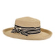 Black n' Beige Banded Boater Hat