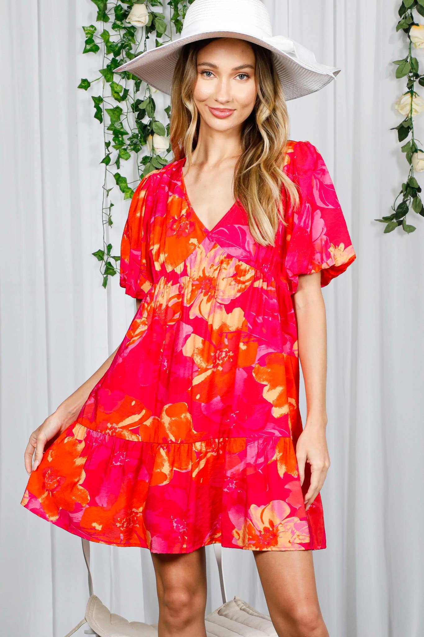 Summer Heat Floral Mini Dress (REG)