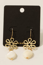Shell And Flower Dangle Earrings