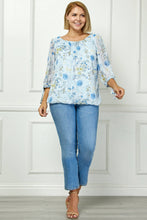 Spring Breeze Chiffon Top in Light Blue (PLUS)