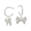 Rhinestone Bow Hoop Earrings