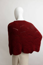 Knit Pattern Poncho Top in Burgundy (REG)